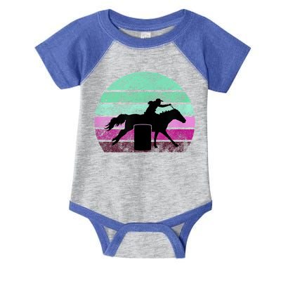 Funny Barrel Racing Gift Horse Lover Vintage Sunset Country Girl Gift Infant Baby Jersey Bodysuit