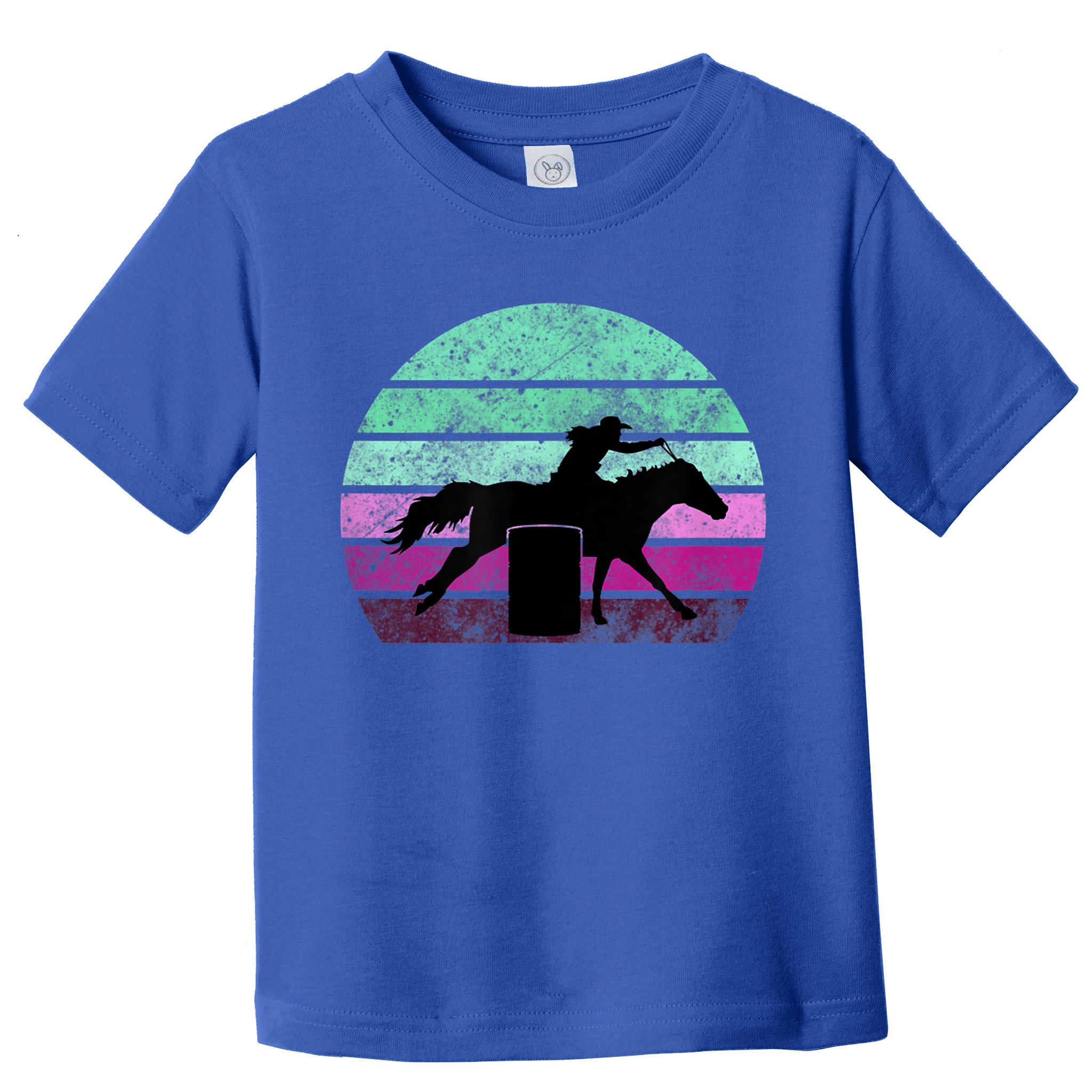 Funny Barrel Racing Gift Horse Lover Vintage Sunset Country Girl Gift Toddler T-Shirt