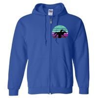 Funny Barrel Racing Gift Horse Lover Vintage Sunset Country Girl Gift Full Zip Hoodie