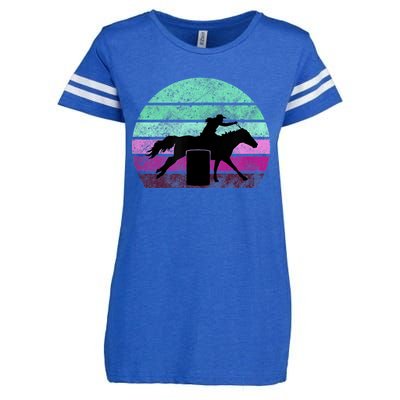 Funny Barrel Racing Gift Horse Lover Vintage Sunset Country Girl Gift Enza Ladies Jersey Football T-Shirt