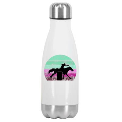 Funny Barrel Racing Gift Horse Lover Vintage Sunset Country Girl Gift Stainless Steel Insulated Water Bottle