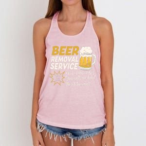 Funny Beer Removal Service Beer Ing Gift Women's Knotted Racerback Tank