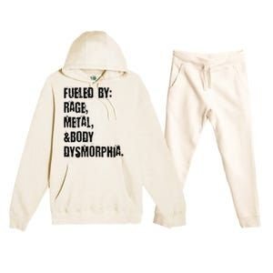 Fueled By Rage Metal And Body Dysmorphia Grunge Premium Hooded Sweatsuit Set