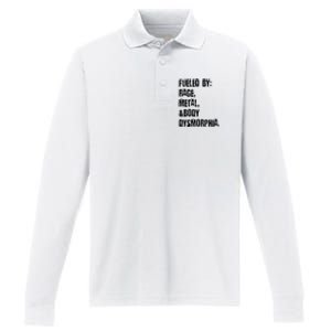 Fueled By Rage Metal And Body Dysmorphia Grunge Performance Long Sleeve Polo