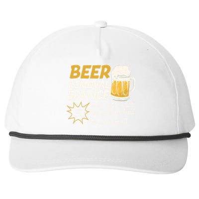 Funny Beer Removal Service Beer Ing Gift Snapback Five-Panel Rope Hat