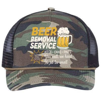 Funny Beer Removal Service Beer Ing Gift Retro Rope Trucker Hat Cap