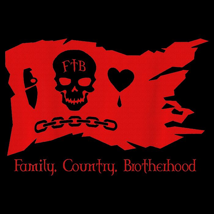 Freebooter Blades Red Flag Front Back Button