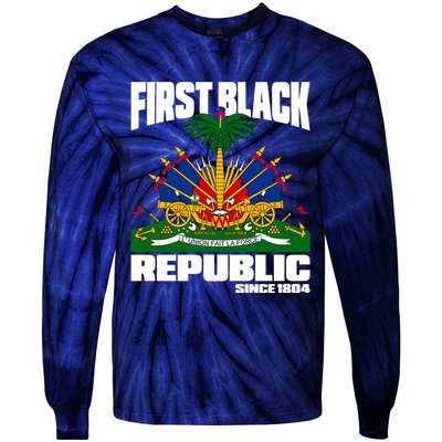 First Black Republic Since 1804 Haiti Haitian Independence Tie-Dye Long Sleeve Shirt