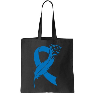 Feather Blue Ribbon Colon Cancer Bag