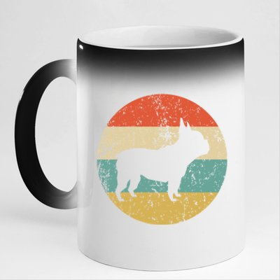 French Bulldog Retro French Bulldog Dog Gift 11oz Black Color Changing Mug