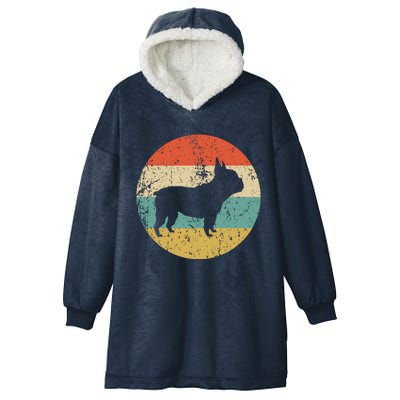 French Bulldog Retro French Bulldog Dog Gift Hooded Wearable Blanket