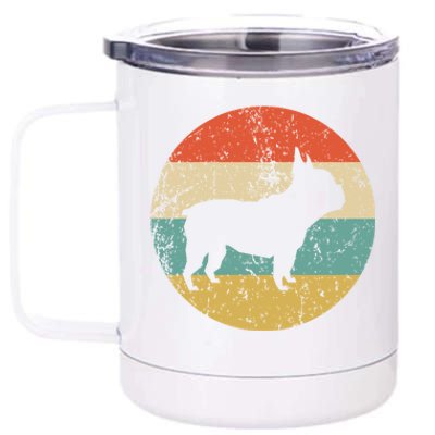 French Bulldog Retro French Bulldog Dog Gift 12 oz Stainless Steel Tumbler Cup