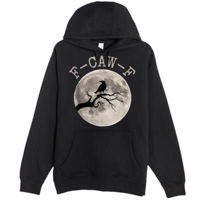 F-CAW-F Black Raven Moon Gothic Adult Humor Black Crow Premium Pullover Hoodie