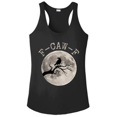 F-CAW-F Black Raven Moon Gothic Adult Humor Black Crow Ladies PosiCharge Competitor Racerback Tank