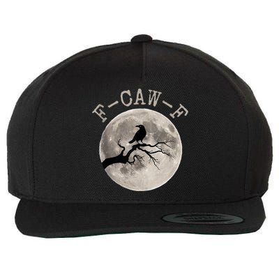 F-CAW-F Black Raven Moon Gothic Adult Humor Black Crow Wool Snapback Cap