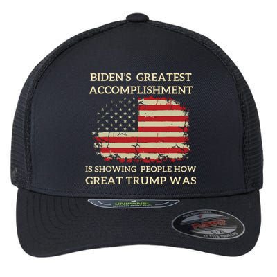 Funny Biden Retro Bidens Greatest Accomplishment Flexfit Unipanel Trucker Cap