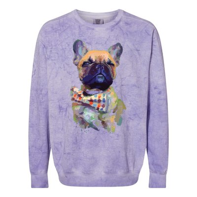 French Bulldog Realistic Print Artistic French Bulldog Colorblast Crewneck Sweatshirt