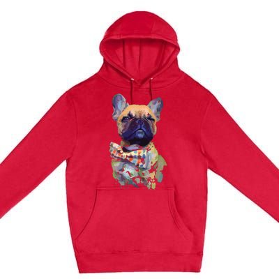 French Bulldog Realistic Print Artistic French Bulldog Premium Pullover Hoodie