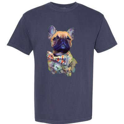 French Bulldog Realistic Print Artistic French Bulldog Garment-Dyed Heavyweight T-Shirt