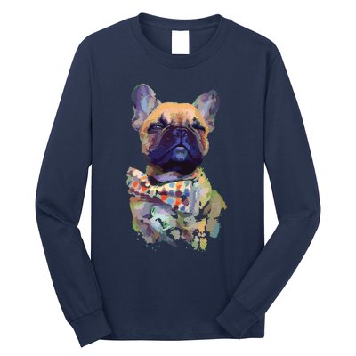 French Bulldog Realistic Print Artistic French Bulldog Long Sleeve Shirt