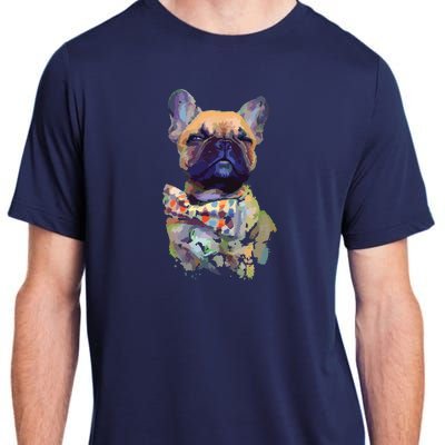 French Bulldog Realistic Print Artistic French Bulldog Adult ChromaSoft Performance T-Shirt