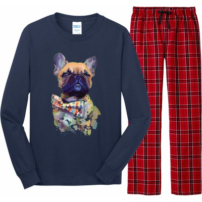 French Bulldog Realistic Print Artistic French Bulldog Long Sleeve Pajama Set