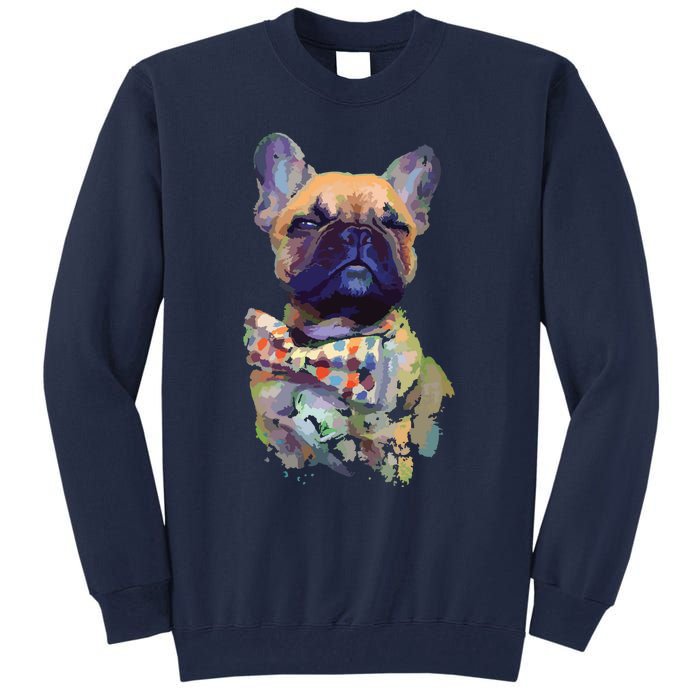 French Bulldog Realistic Print Artistic French Bulldog Tall Sweatshirt