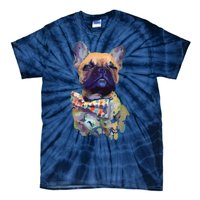 French Bulldog Realistic Print Artistic French Bulldog Tie-Dye T-Shirt