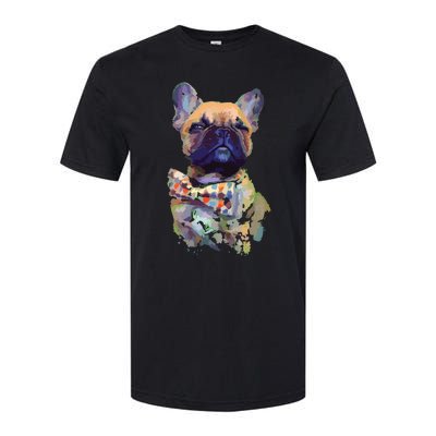 French Bulldog Realistic Print Artistic French Bulldog Softstyle CVC T-Shirt