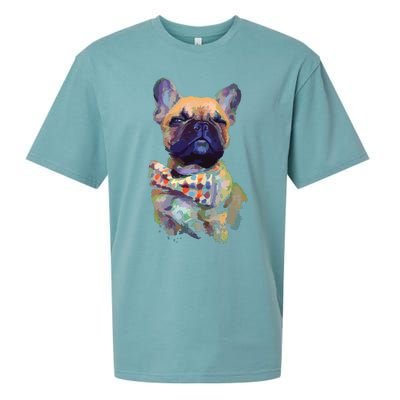 French Bulldog Realistic Print Artistic French Bulldog Sueded Cloud Jersey T-Shirt