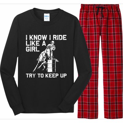 Funny Barrel Racing Gift For  Rodeo Horse Racer Long Sleeve Pajama Set