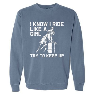 Funny Barrel Racing Gift For  Rodeo Horse Racer Garment-Dyed Sweatshirt