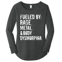 Fueled By Rage Metal And Body Dysmorphia Funny Grunge Style Women's Perfect Tri Tunic Long Sleeve Shirt