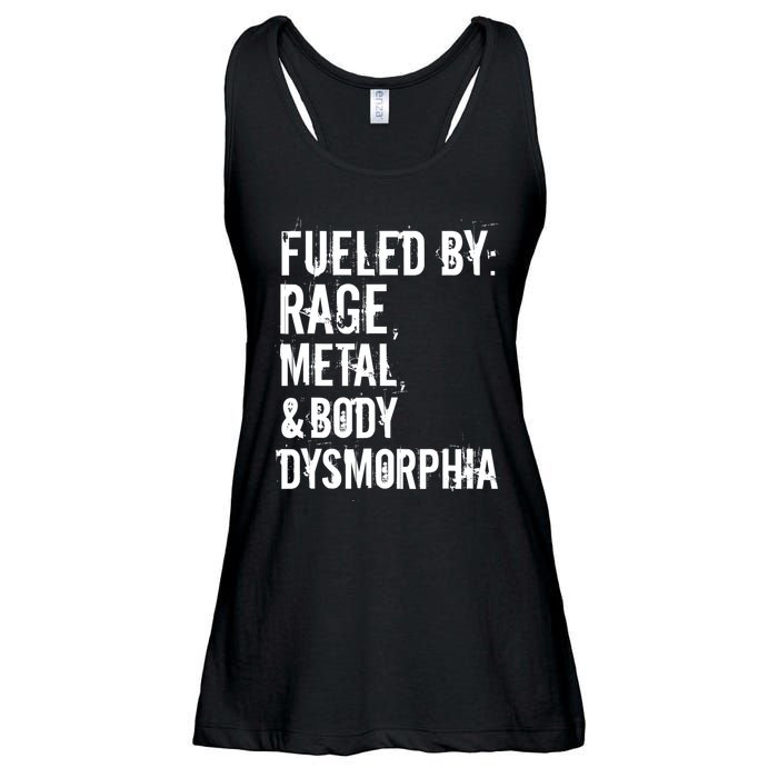 Fueled By Rage Metal And Body Dysmorphia Funny Grunge Style Ladies Essential Flowy Tank