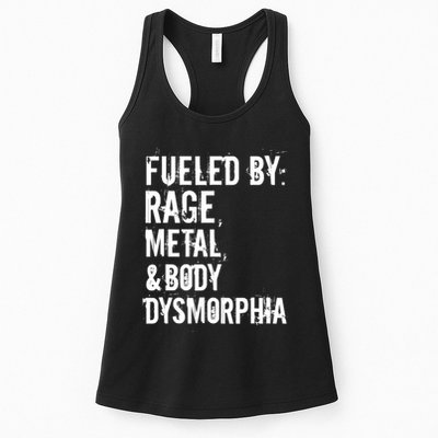 Fueled By Rage Metal And Body Dysmorphia Funny Grunge Style Womens Tank Top