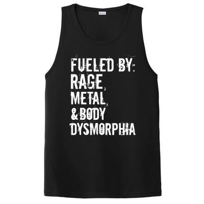 Fueled By Rage Metal And Body Dysmorphia Funny Grunge Style PosiCharge Competitor Tank