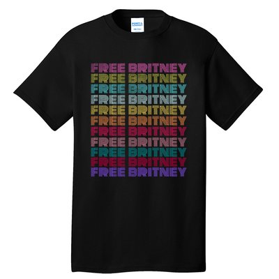 Free Britney Retro Rainbow Vintage Distressed Tall T-Shirt