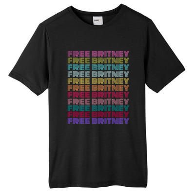 Free Britney Retro Rainbow Vintage Distressed Tall Fusion ChromaSoft Performance T-Shirt