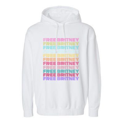 Free Britney Retro Rainbow Vintage Distressed Garment-Dyed Fleece Hoodie