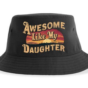 Funny Bold Retro Wavy Awesome Like My Daughter Sustainable Bucket Hat