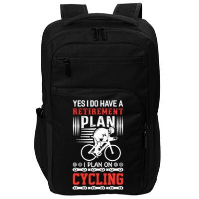 Funny Bicycle Retirement Plan Cycling Impact Tech Backpack