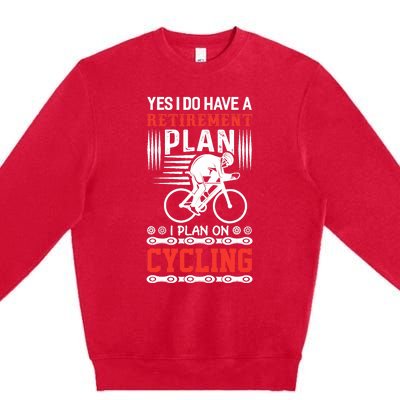 Funny Bicycle Retirement Plan Cycling Premium Crewneck Sweatshirt