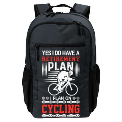 Funny Bicycle Retirement Plan Cycling Daily Commute Backpack