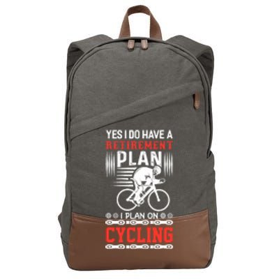 Funny Bicycle Retirement Plan Cycling Cotton Canvas Backpack