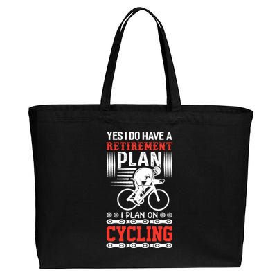 Funny Bicycle Retirement Plan Cycling Cotton Canvas Jumbo Tote