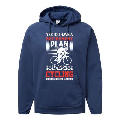 Funny Bicycle Retirement Plan Cycling Performance Fleece Hoodie