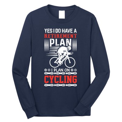 Funny Bicycle Retirement Plan Cycling Long Sleeve Shirt