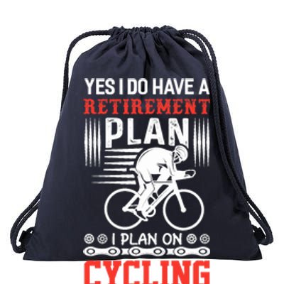 Funny Bicycle Retirement Plan Cycling Drawstring Bag