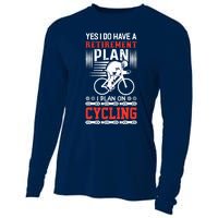 Funny Bicycle Retirement Plan Cycling Cooling Performance Long Sleeve Crew