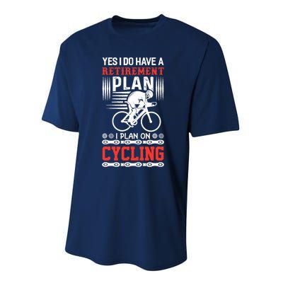 Funny Bicycle Retirement Plan Cycling Performance Sprint T-Shirt